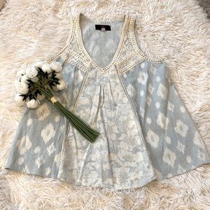 NO-BO cream baby blue boho tank